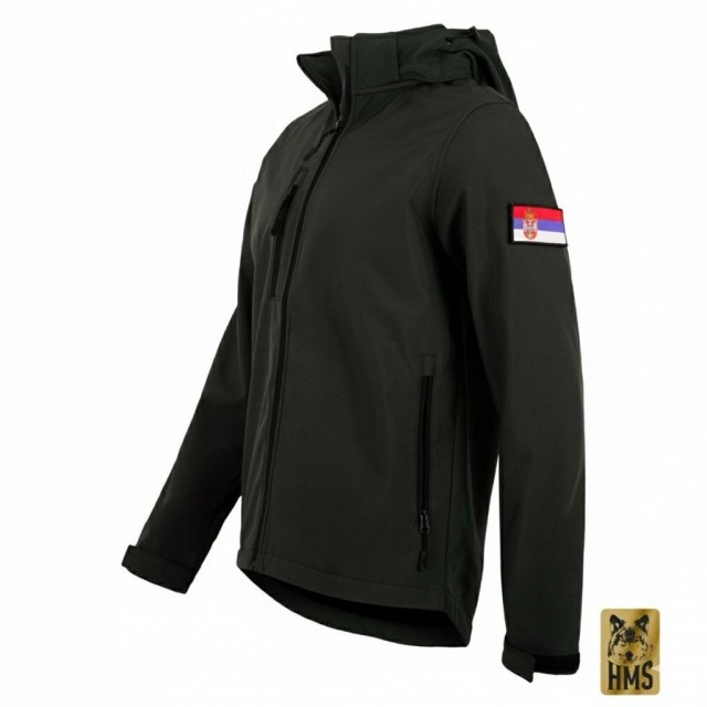 Vodootporna Taktička Jakna Hms-1 Crna Softshell